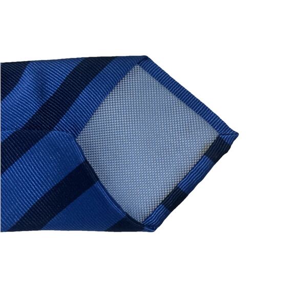Tommy Hilfiger Repp Blue Striped 100% Silk Men’s Neck Tie Made In China - Picture 6 of 7